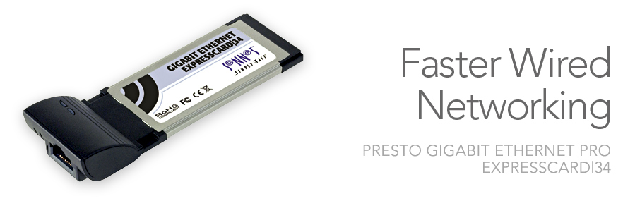 Presto Gigabit Ethernet Pro ExpressCard/34 - Faster Wired Networking