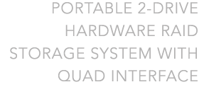 Portable 2-Drive Hardware RAID Storage System with Quad Interface