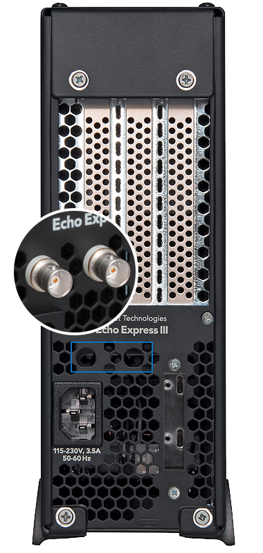 Echo Express III-D TB3 Back View with BNC Mounting Holes