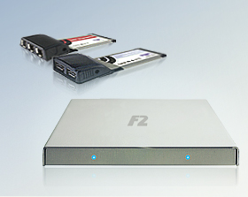 Fusion F2, FireWire 800 ExpressCard/34 & FireWire/USB ExpressCard/34