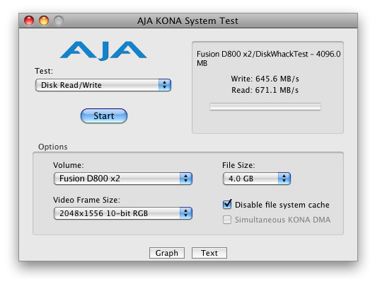 Fusion RAID Expander AJA Kona System Test