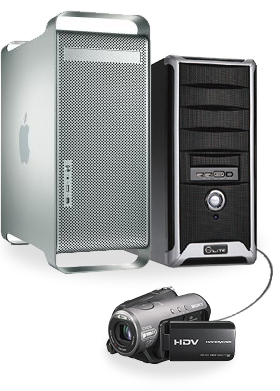 Mac Pro and PC with FireWire Camcorder