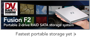 Fusion F2 - Portable 2-drive RAID SATA storage system