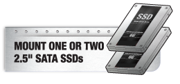 Mount 1 or 2 2.5" SATA SSDs