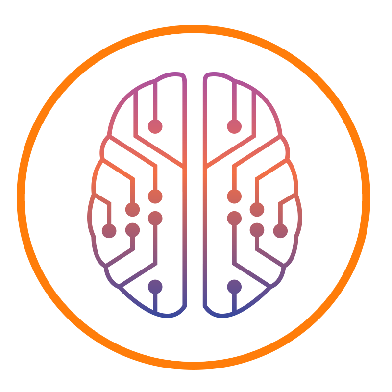 AI brain icon.