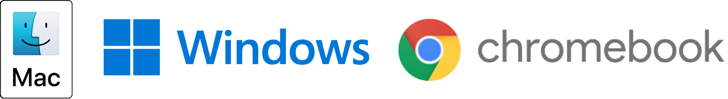 Mac, Windows, and Chromebook Logos