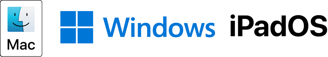 Mac, Windows, and iPadOS Logos