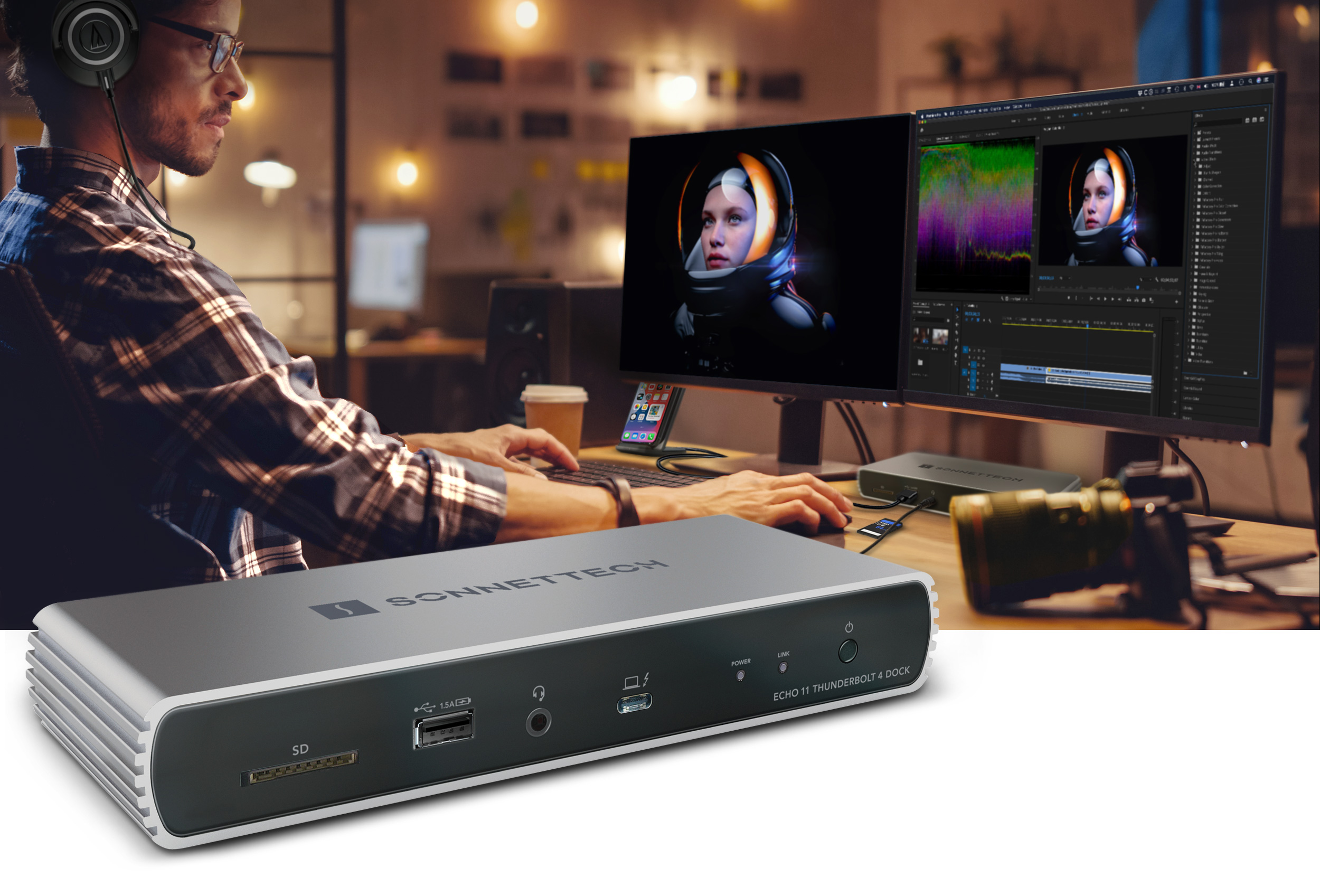 Echo 11 Thunderbolt 4 Dock - Video Editing Setup