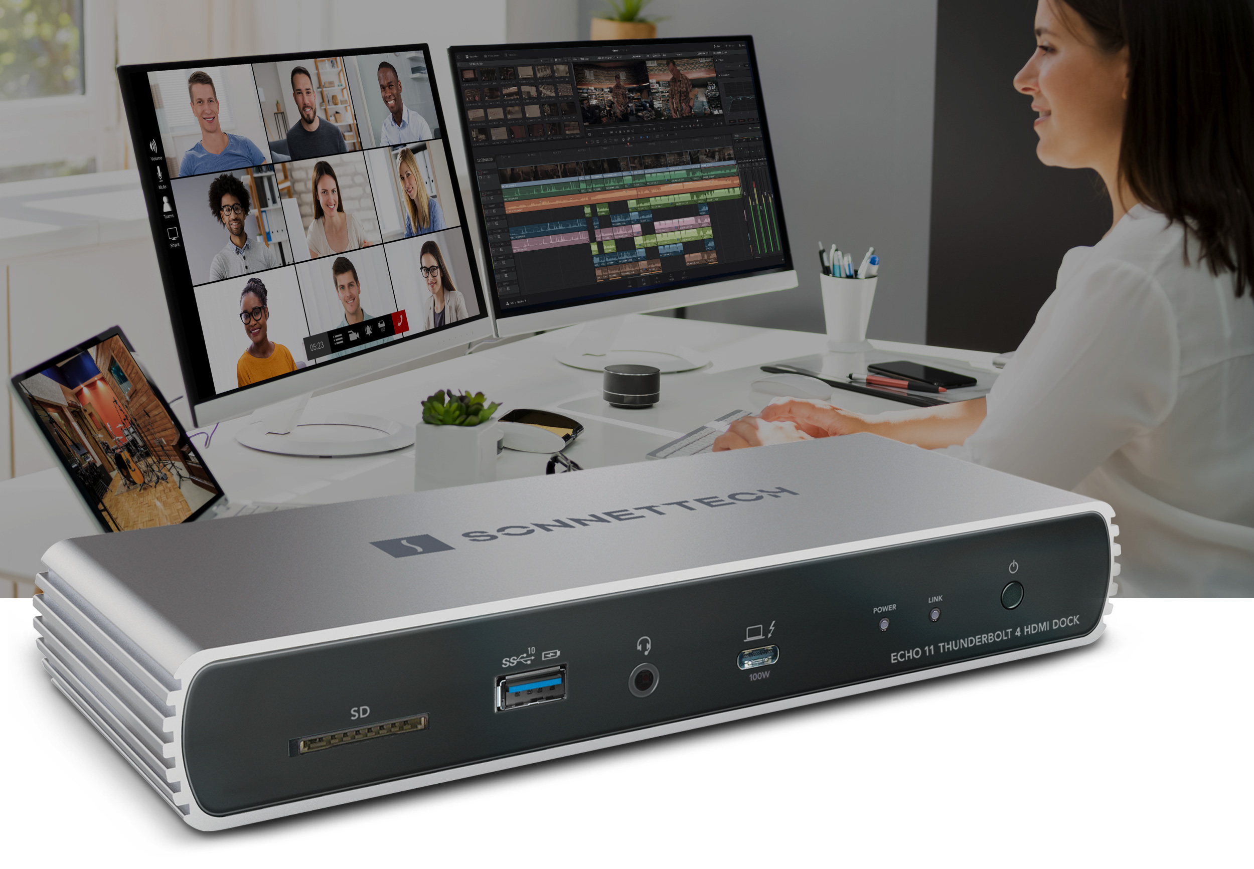 Echo 11 Thunderbolt 4 Dock - Video Editing Setup