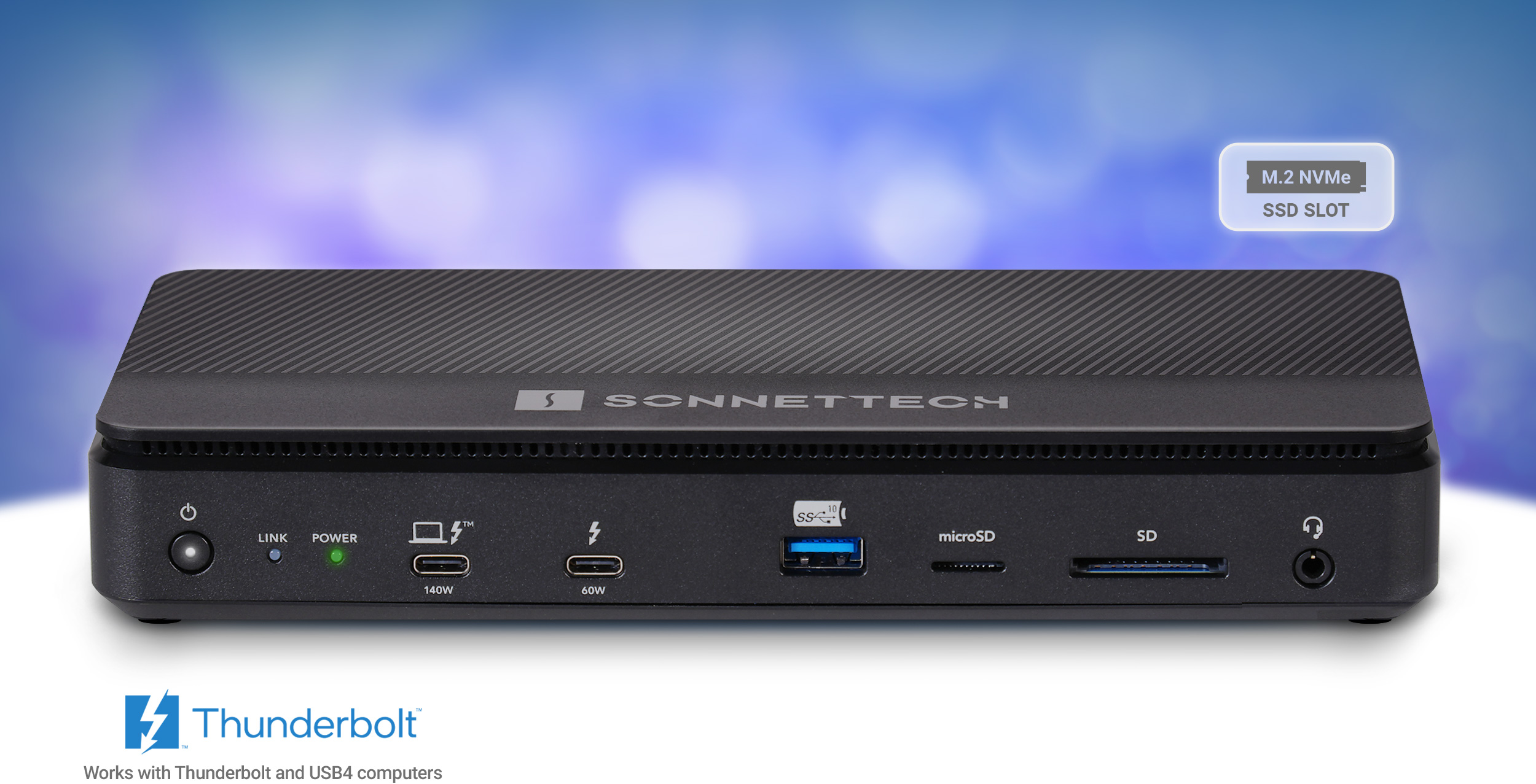 Echo 13 Thunderbolt 5 SSD Dock - Industry’s first to ship Thunderbolt 5 dock with SSD storage.