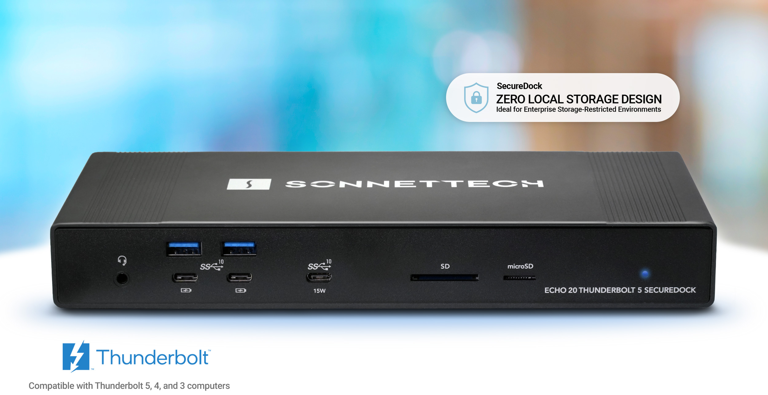 Front view of Echo 20 Thunderbolt 5 SecureDock.