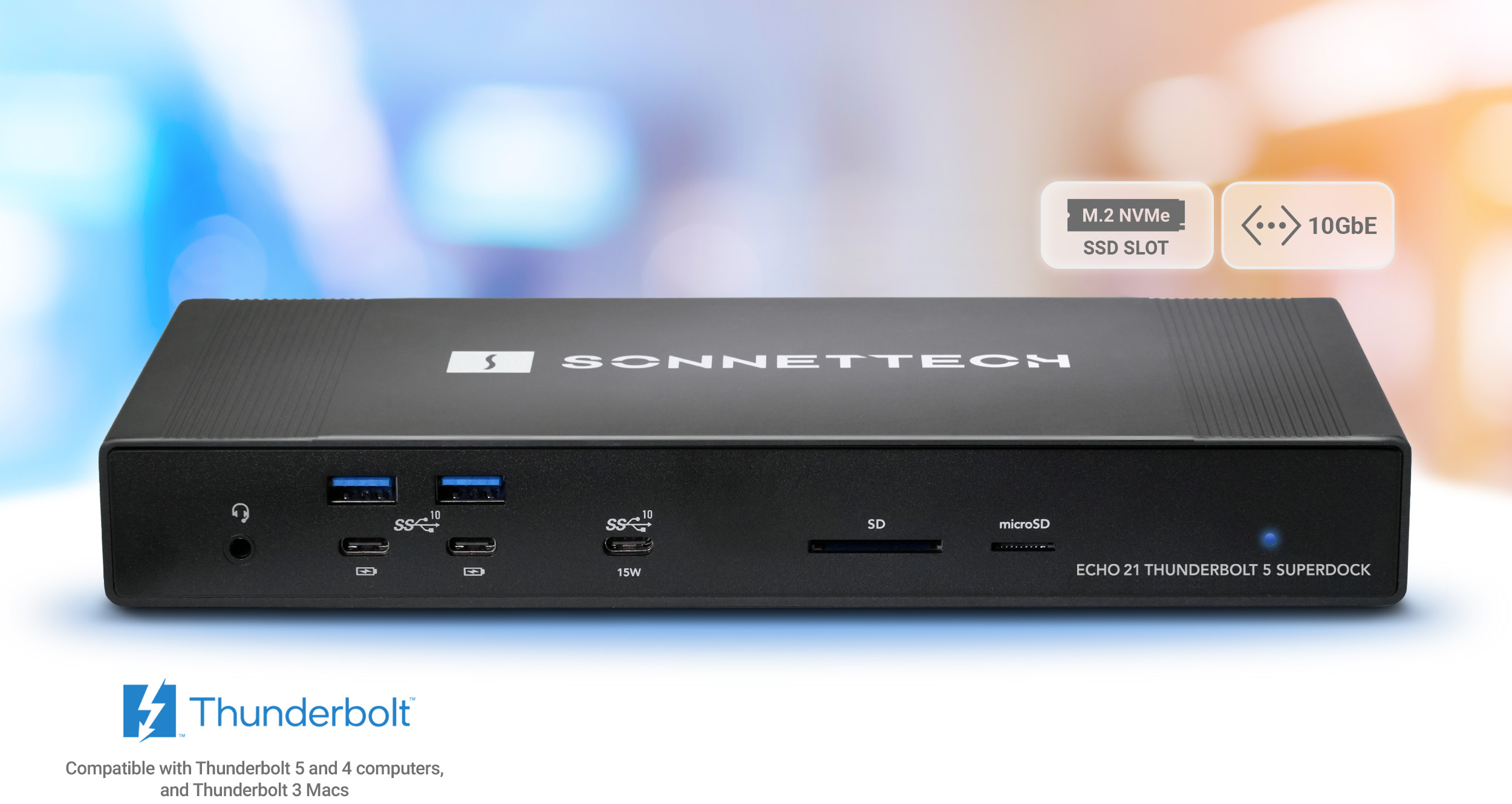 Front view of Echo 21 Thunderbolt 5 SuperDock.