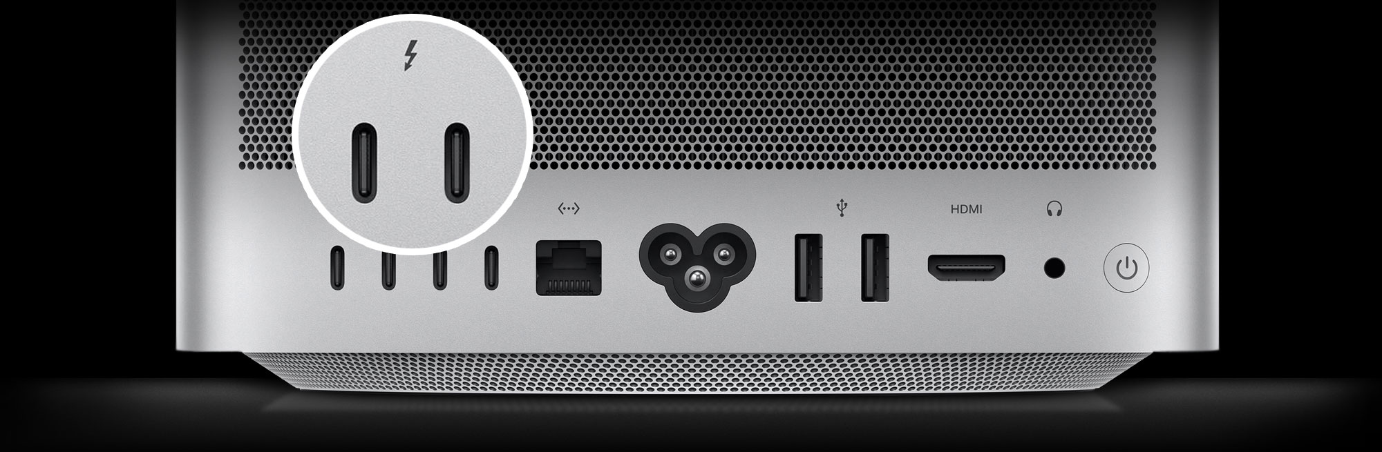 Thunderbolt Ports On Back of Mac Studio