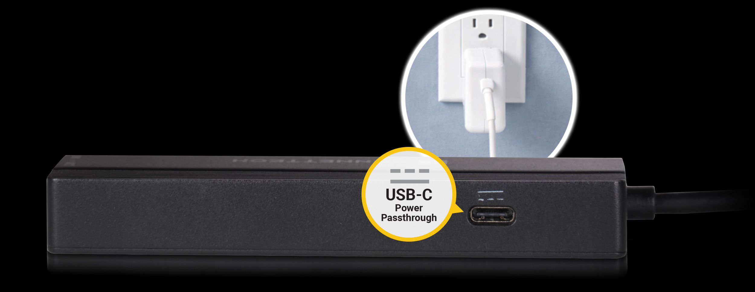 Location of USB-C Power Passthrough port on Echo 6.