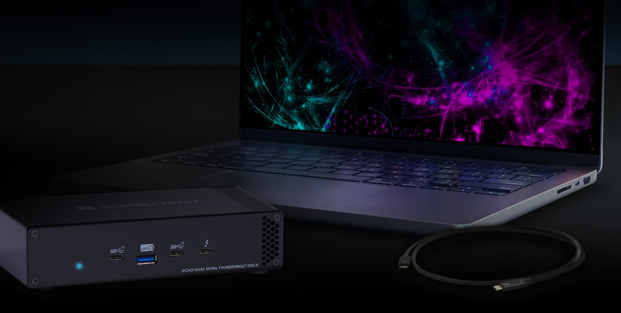Sonnet Echo Dual NVMe Thunderbolt Dock with MacBook Pro