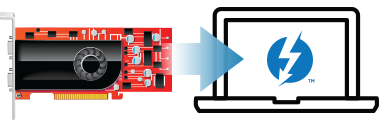 PCIe Card Connected to Thunderbolt Computer