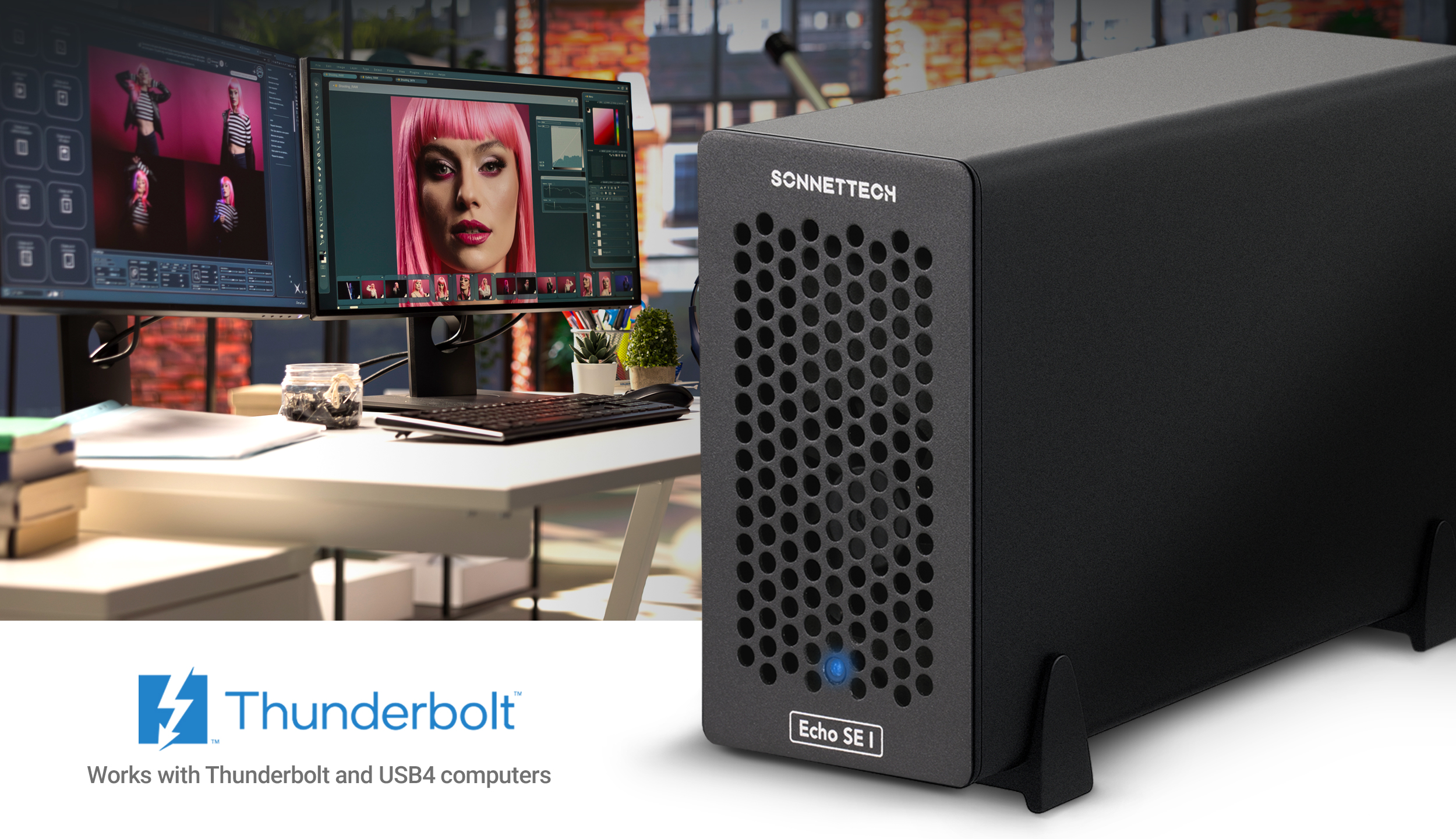 Front view of Echo II DV T5 Rackmount Thunderbolt 5 Expansion System.