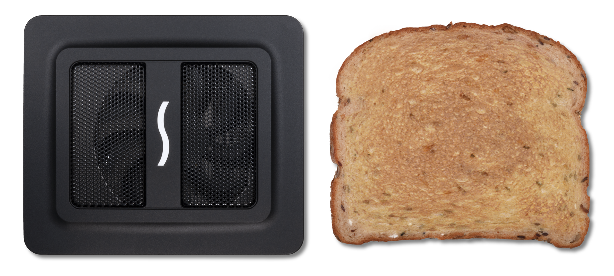 eGPU Breakaway Puck Dimensions Compared to Piece of Toast