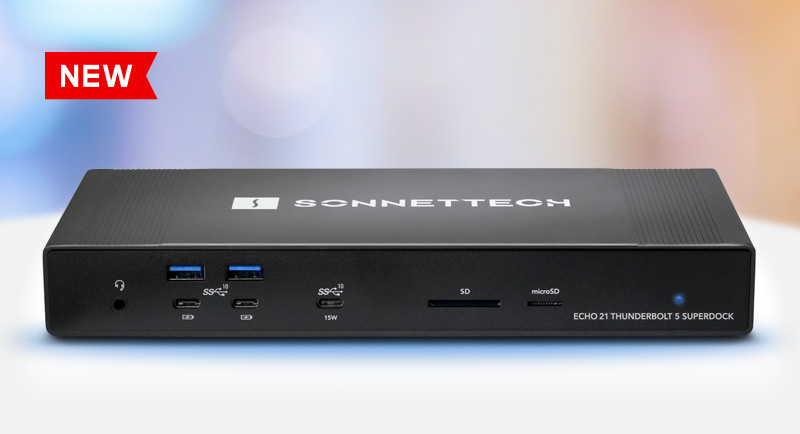 Echo 21 Thunderbolt 5 SuperdDock front view.