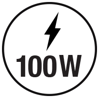 100W power icon.