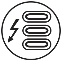 Three Thunderbolt 4 Ports Icon