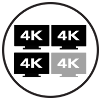 Supports Up to Four 4K Displays Icon