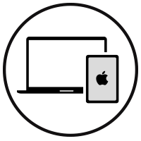 Notebook and iPad icon.