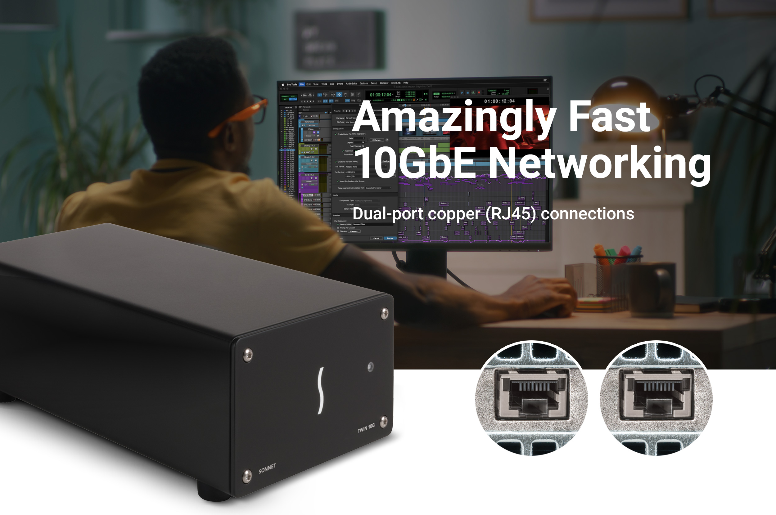 Twin10G Amazingly Fast 10GbE Networking with Dual-port Copper (RJ45) Connections