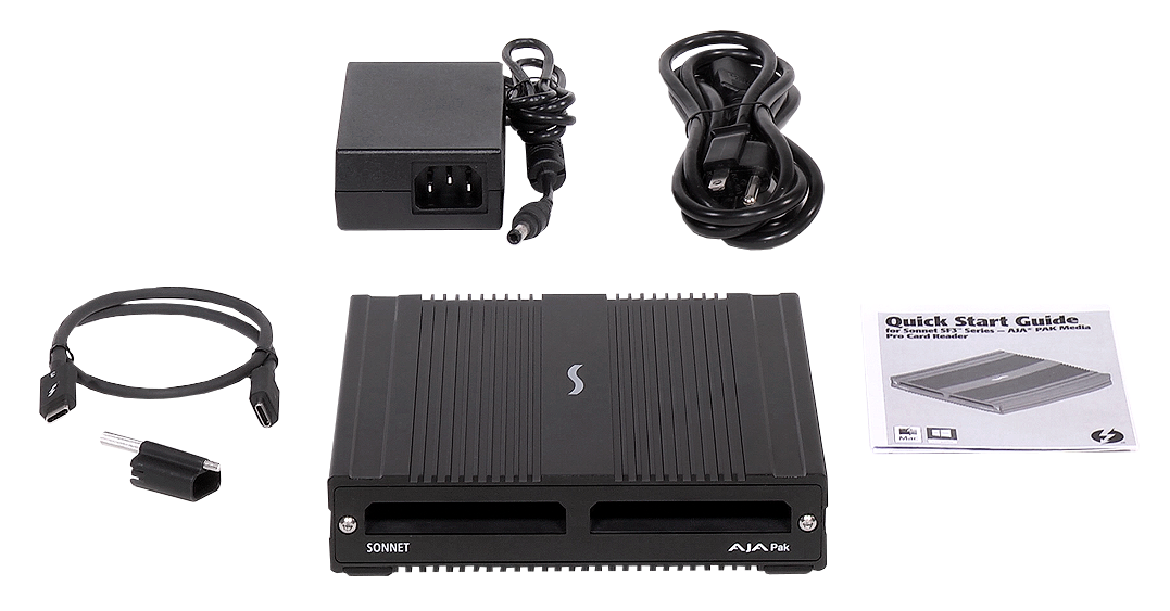 SF3 Series - AJA PAK Media Pro Card Reader Package Contents