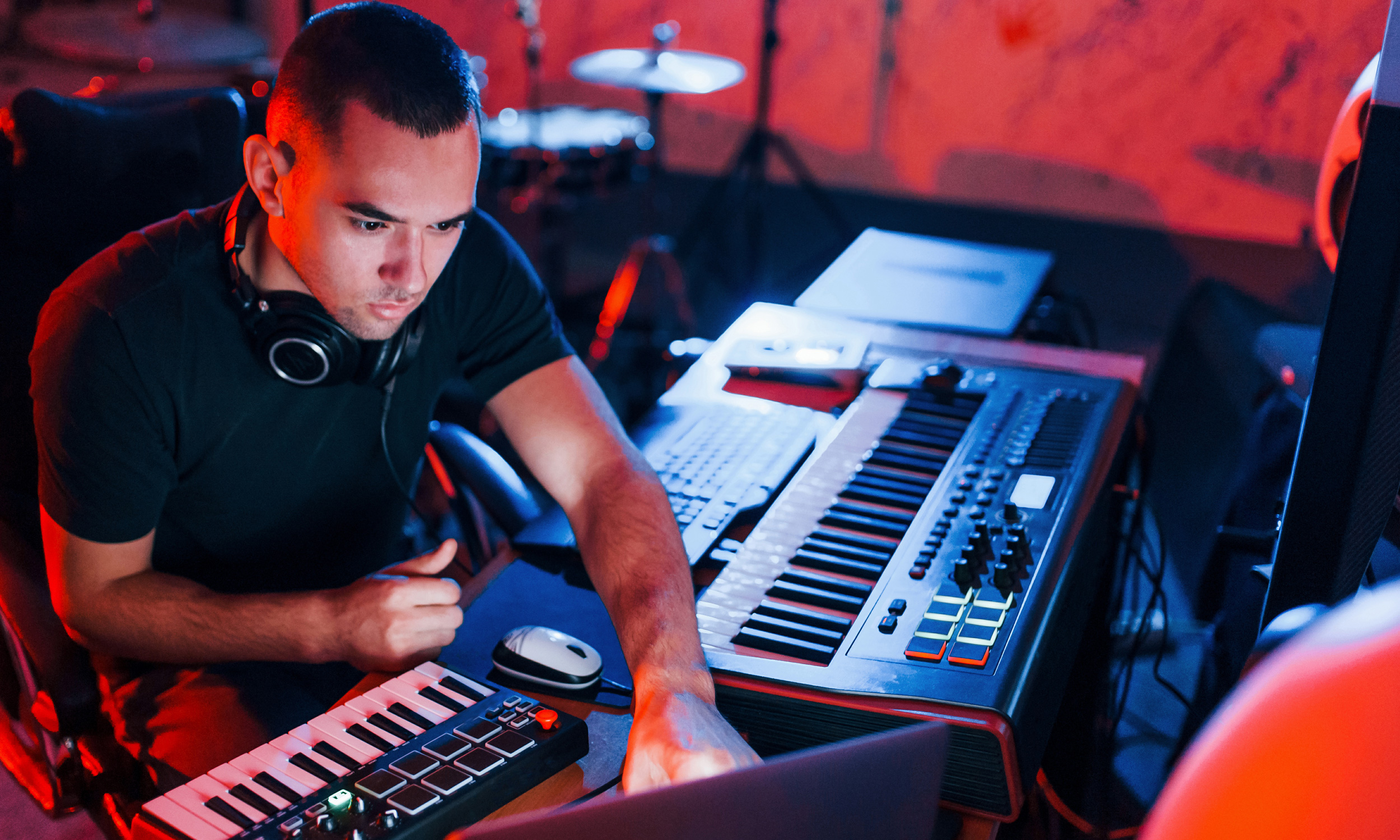 Man Working in Audio Studio