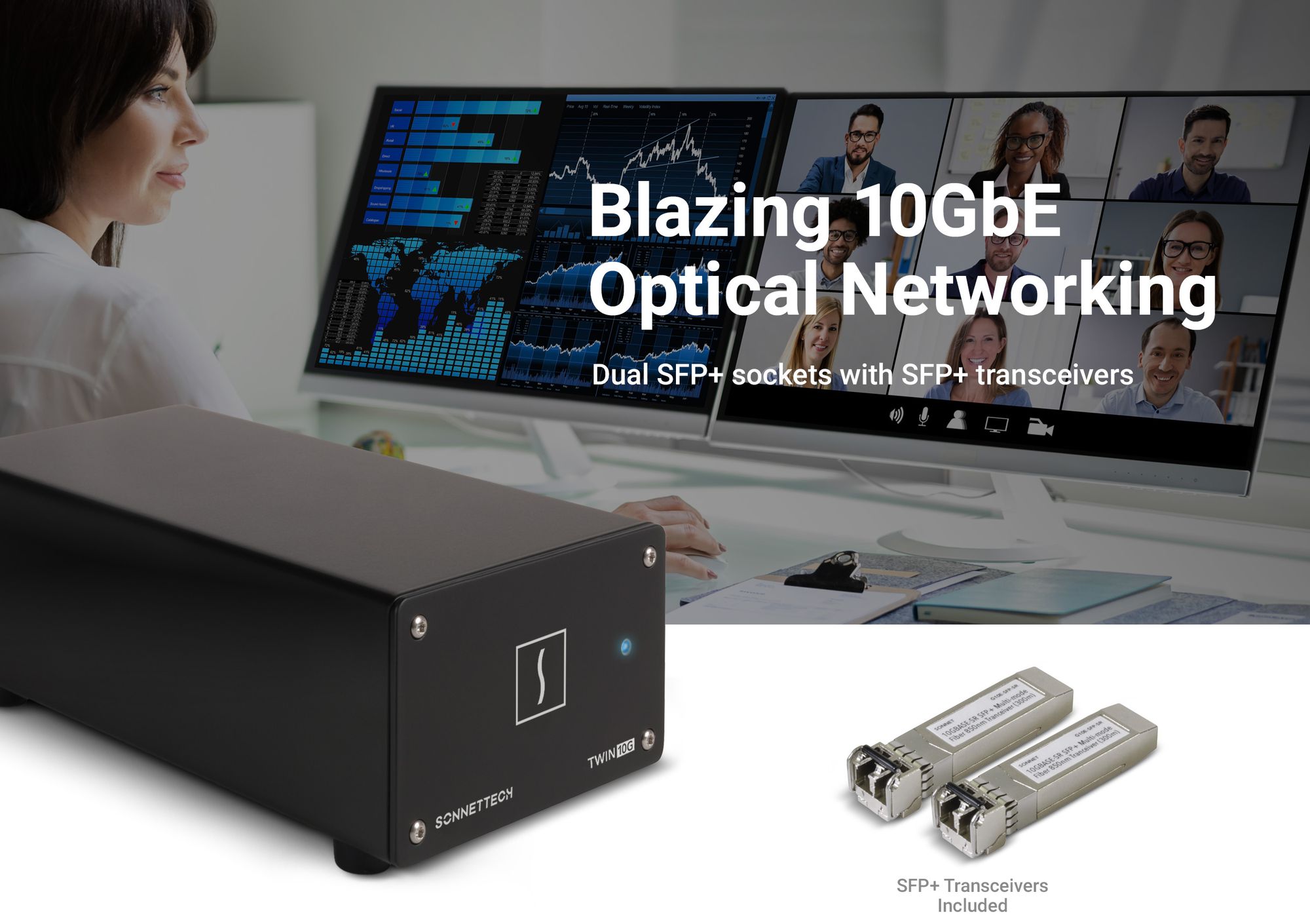 Twin10G SFP+ (10GbE DualPort 10 Gigabit Thunderbolt Adapter)