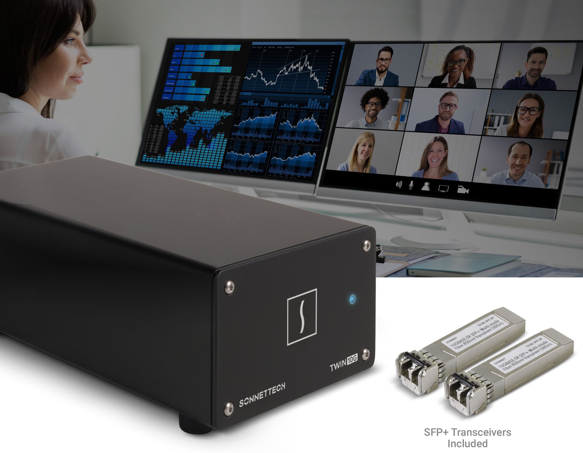 Twin10G SFP+ (10GbE Dual-Port 10 Gigabit Ethernet Thunderbolt Adapter ...