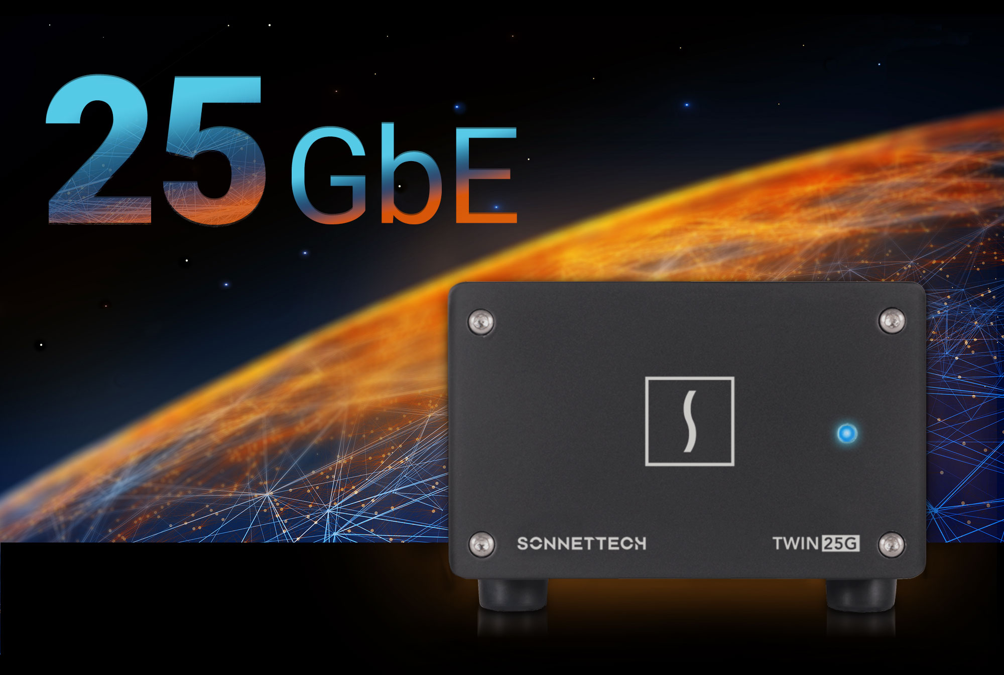 Twin25G Hero Photo Over 256GbE Networking Globe