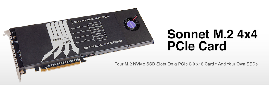 Sonnet M.2 4x4 PCIe Card for SSDs - Sonnet