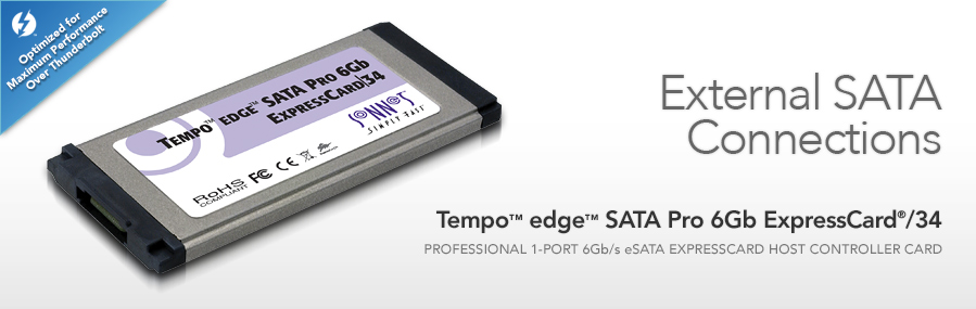 Tempo edge SATA Pro 6Gb 1-Port ExpressCard - Sonnet