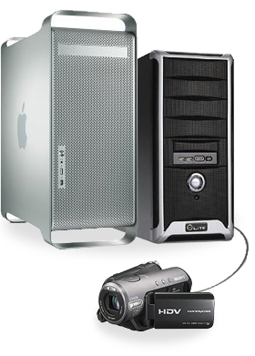 Camcorder connected to Mac and PC with Allegro FW400 PCIe card