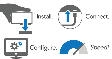 Install. Connect. Configure. Speed! Icons