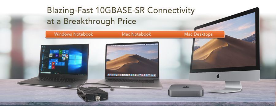 Computers with Solo10G SFP+ Thunderbolt 3 Adapter