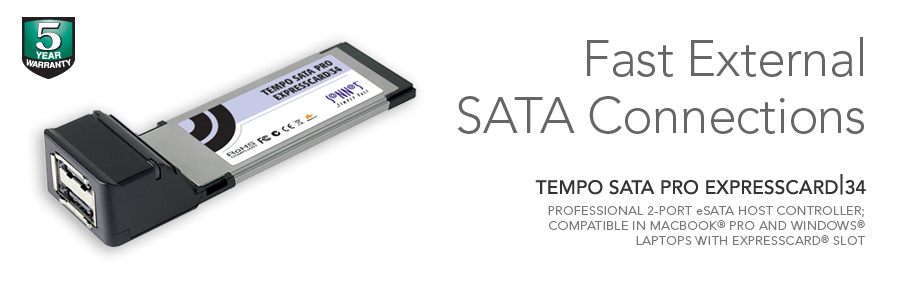 Single Port eSATA II ExpressCard 34 Adapter For Apple MacBook Pro *3Gbps *Mojave